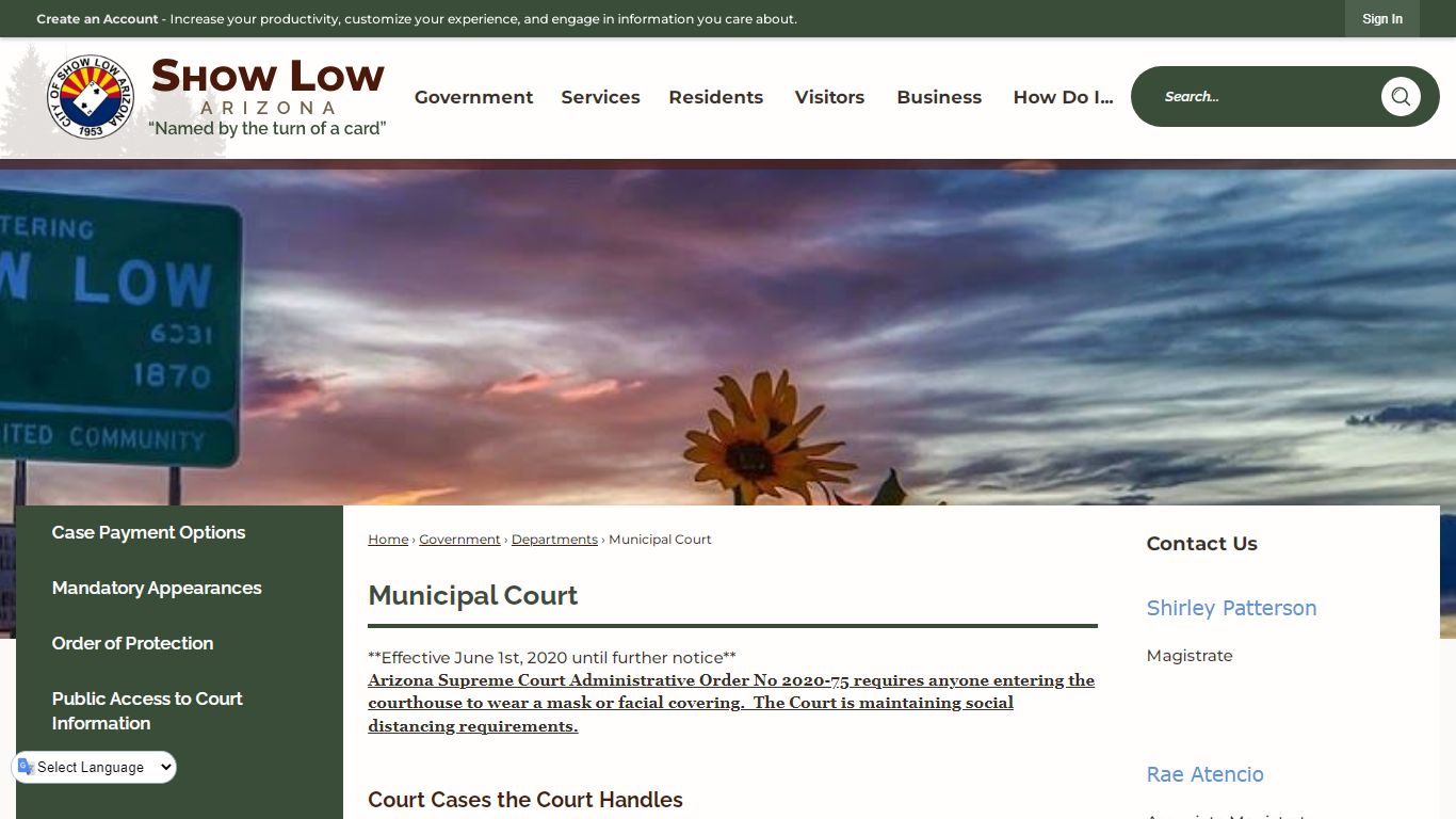 Municipal Court | Show Low, AZ - Official Website