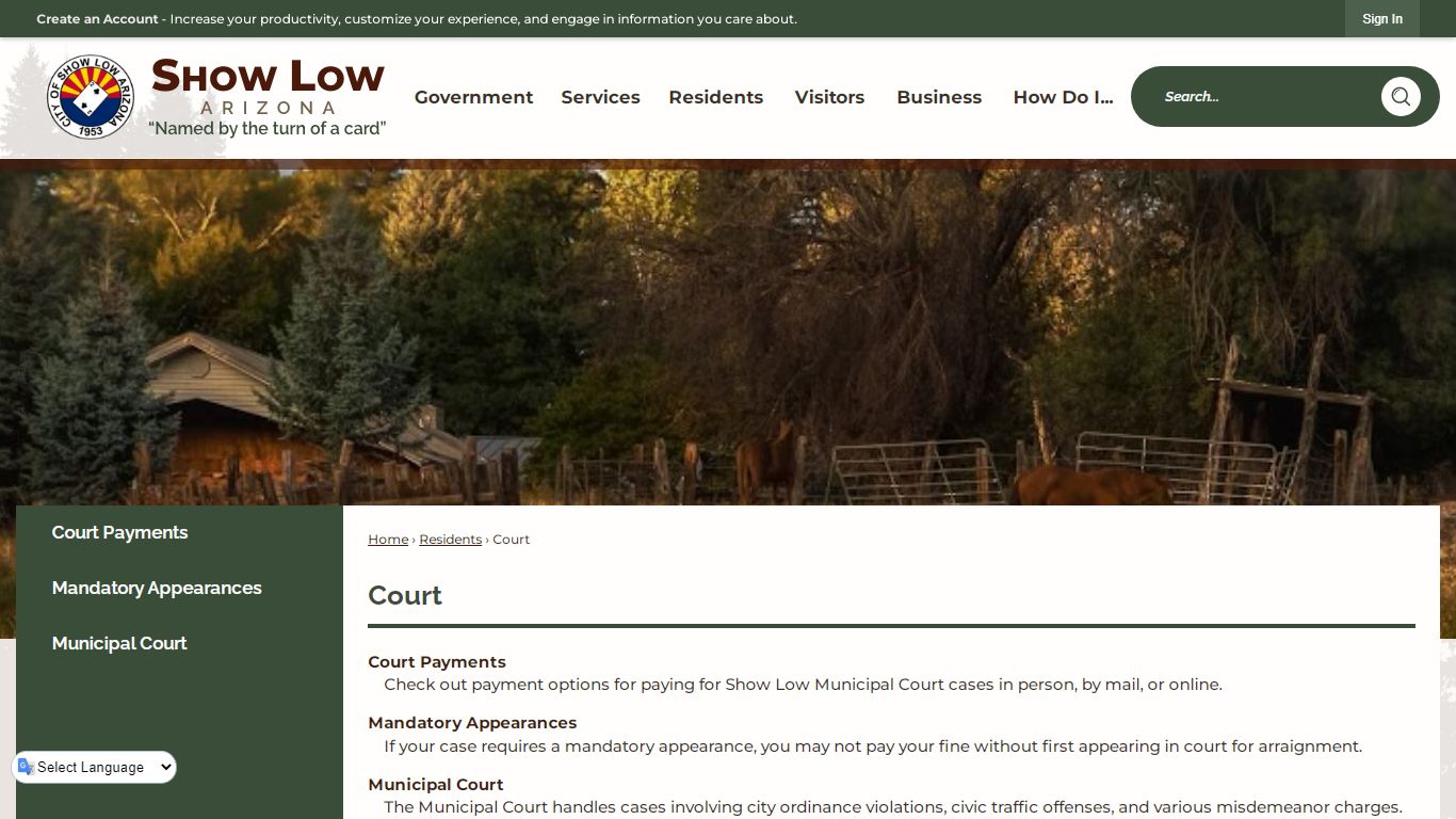 Court | Show Low, AZ - Official Website