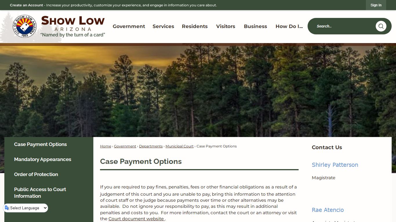 Case Payment Options | Show Low, AZ - Official Website